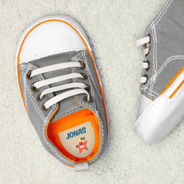 Klebeetiketten für Schuhe 1 Zeile
