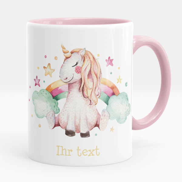 Personalisierte Tasse - Einhorn und Wolken