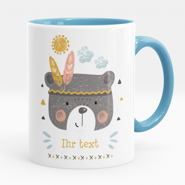 Personalisierte Tasse - Indianerbärchen