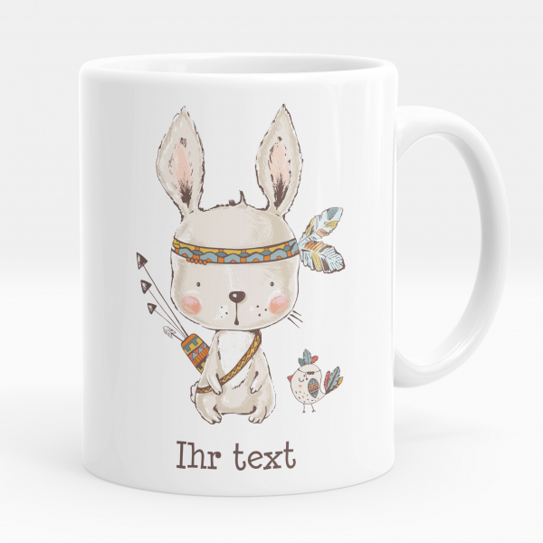 Personalisierte Tasse - Indianerhäschen