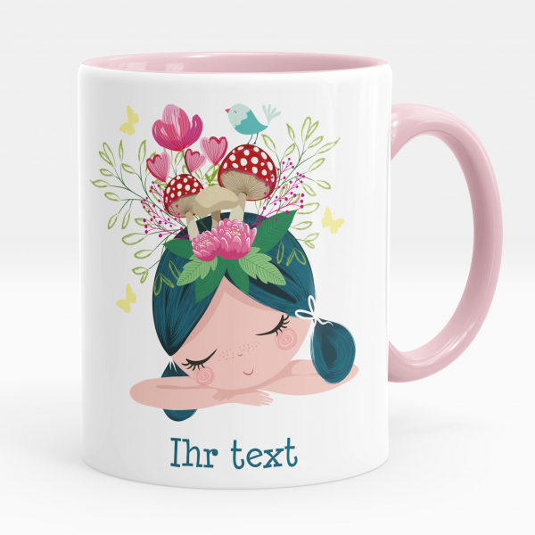 Personalisierte Tasse - Kleines Mädchen Pilze