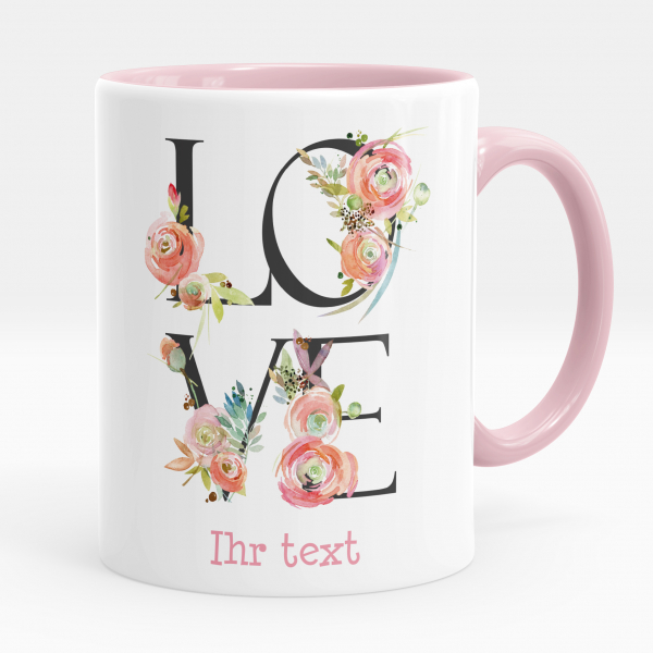 Personalisierte Tasse - Love Blumen