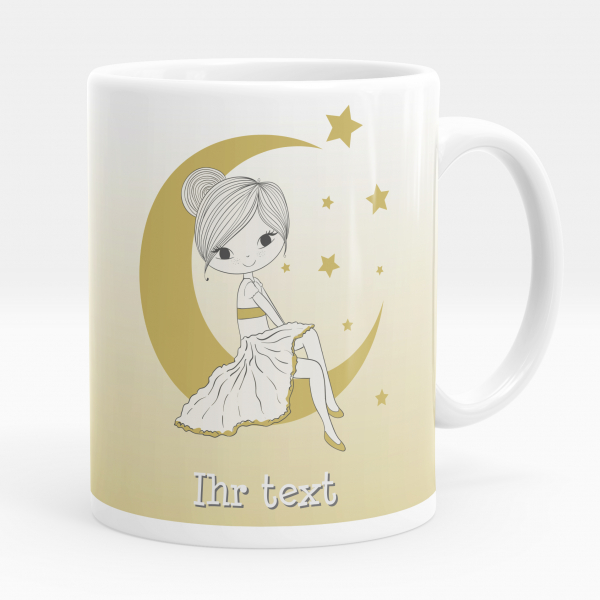 Personalisierte Tasse - Mädchen Mond