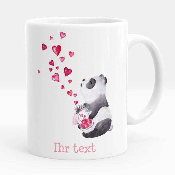 Personalisierte Tasse - Panda Herzen