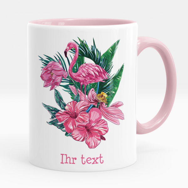 Personalisierte Tasse - Tropischer Flamingo