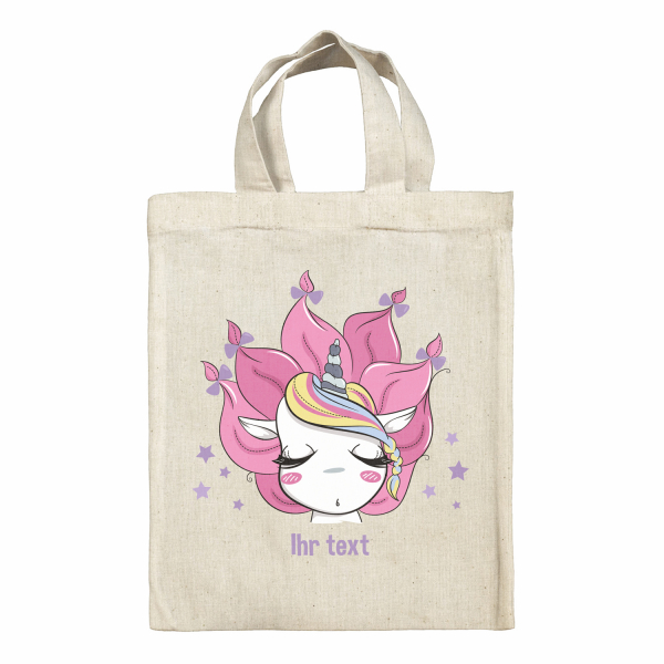 Personalisierte Tragetasche Lunchbox - Einhorn Sterne