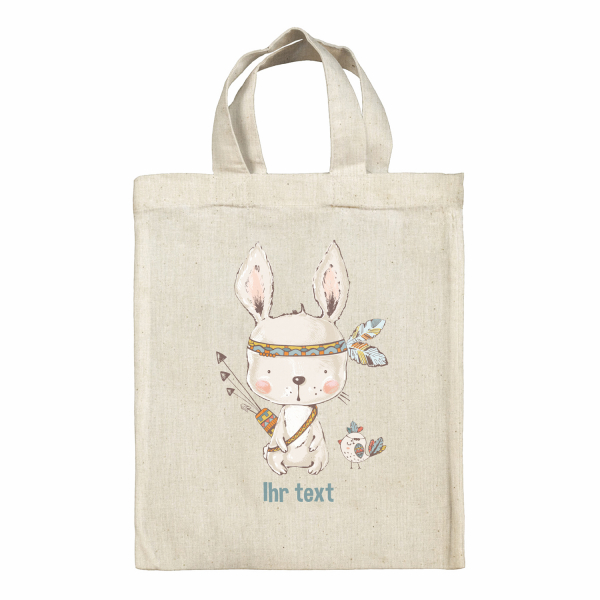 Personalisierte Tragetasche Lunchbox - Indianerhäschen