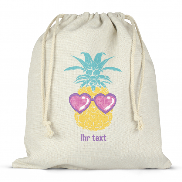 Personalisierter Lunchbox-Beutel mit Schnüren - Ananas