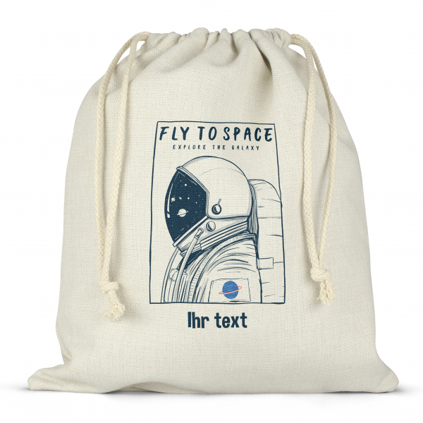 Personalisierter Lunchbox-Beutel mit Schnüren - Fly to space