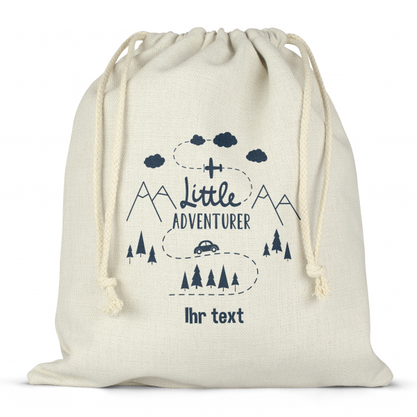 Personalisierter Lunchbox-Beutel mit Schnüren - Little adventurer
