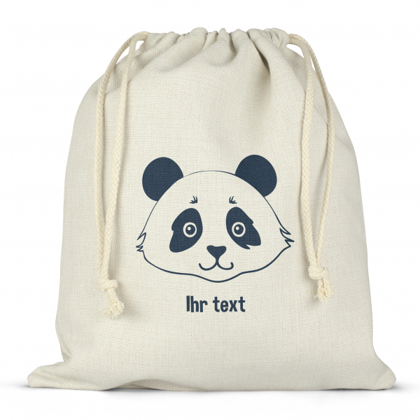 Personalisierter Lunchbox-Beutel mit Schnüren - Panda