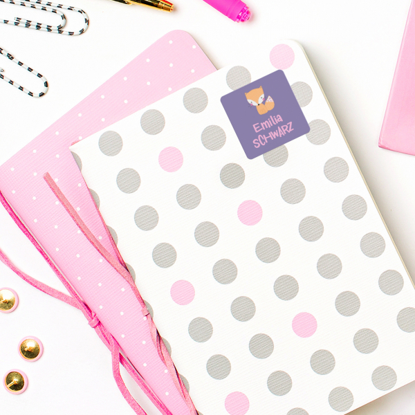 Quadratische Aufkleber 2 Zeilen