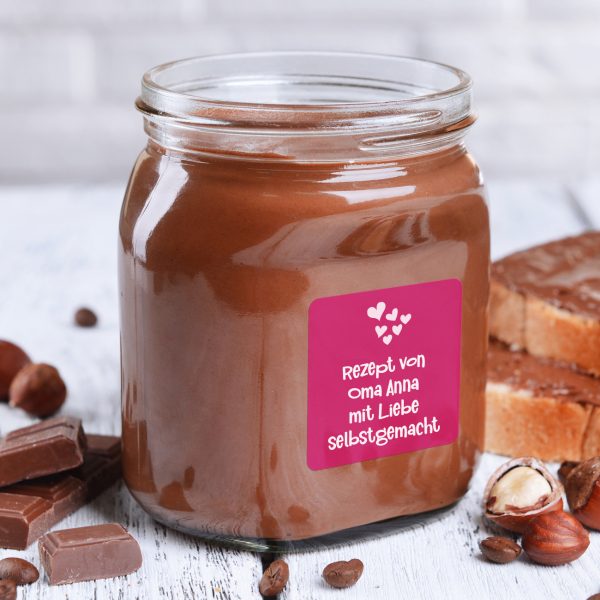 Quadratische Aufkleber 4 Zeilen