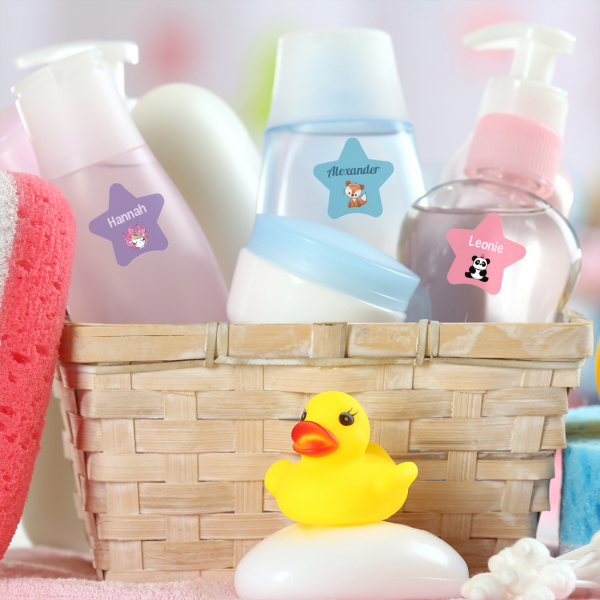 Sternförmige Aufkleber 1 Zeile